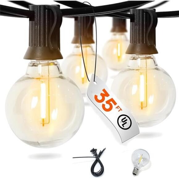 35FT LED Outdoor String Lights, Patio Lights with 16...